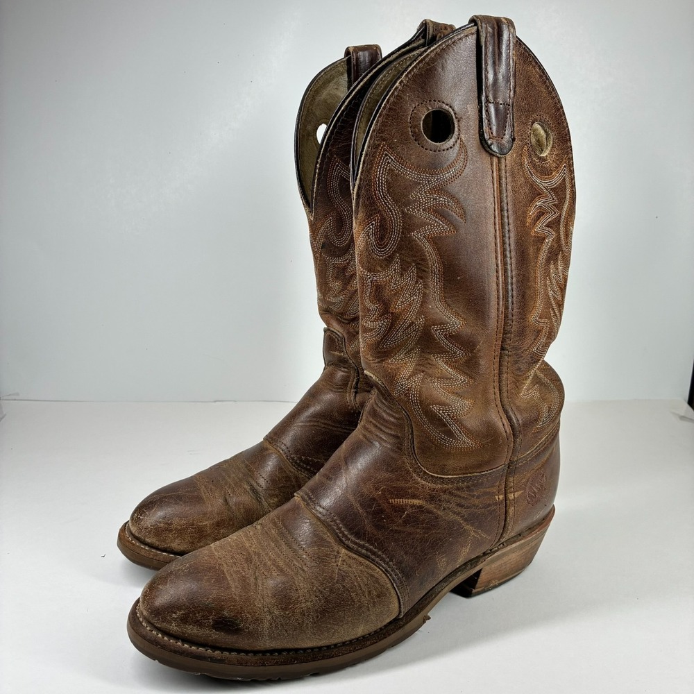 Double H DH5159 Women's US 9M Brown Leather Ladies Roper Buckaroo Cowboy Boots